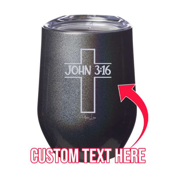 (CUSTOM) Bible Verse Cross 12oz Stemless Wine Cup Online now - Image 5