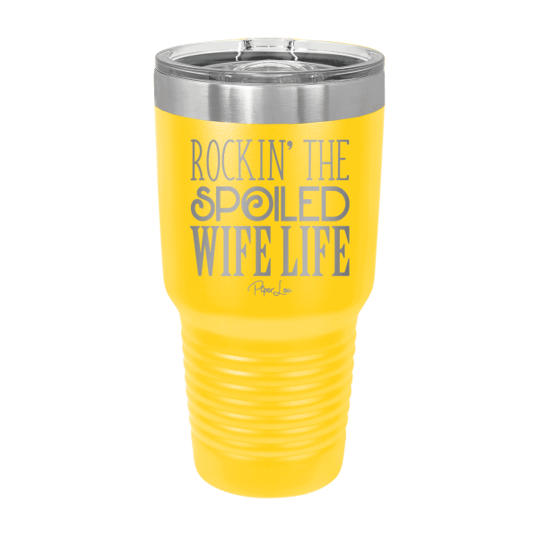 Rockin  The Spoiled Wife Life Laser Etched Tumbler For Cheap - Image 4