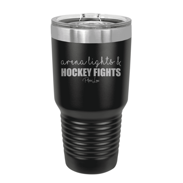 Arena Lights And Hockey Fights Laser Etched Tumbler on Sale
