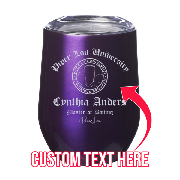 PL University Master of Baiting (CUSTOM) 12oz Stemless Wine Cup Online now - Image 3