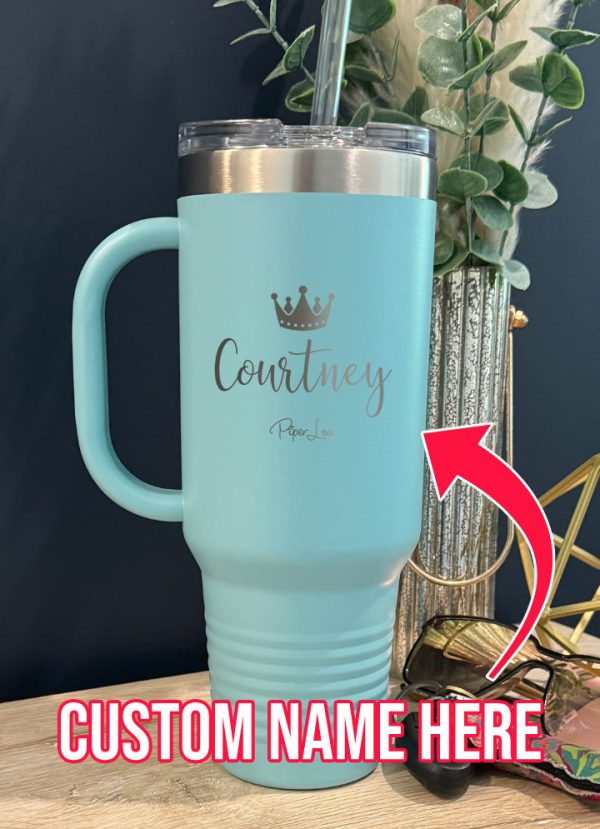 (CUSTOM) Name Crown 40oz Tumbler Hot on Sale - Image 5