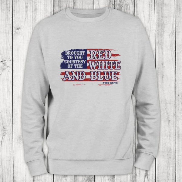 Courtesy Of The Red, White, And Blue Flag Crewneck Sweatshirt Cheap