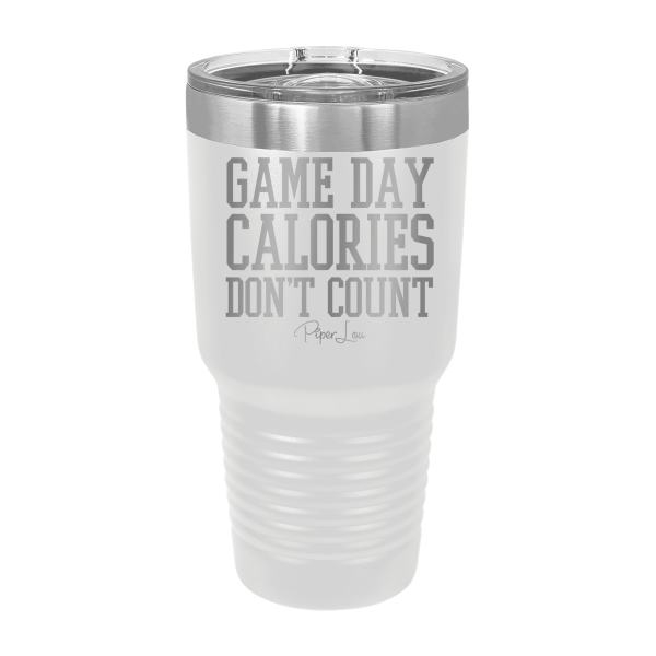 Game Day Calories Don t Count Laser Etched Tumbler For Discount - Image 3