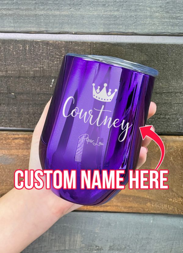 (CUSTOM) Name Crown 12oz Stemless Wine Cup Online Hot Sale