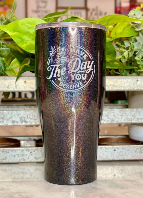 Have the Day You Deserve Skeleton Laser Etched Tumbler Discount - Image 3