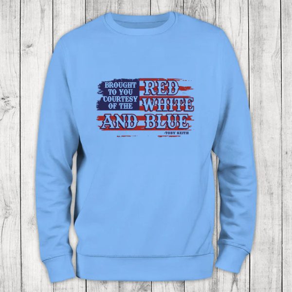 Courtesy Of The Red, White, And Blue Flag Crewneck Sweatshirt Cheap - Image 2