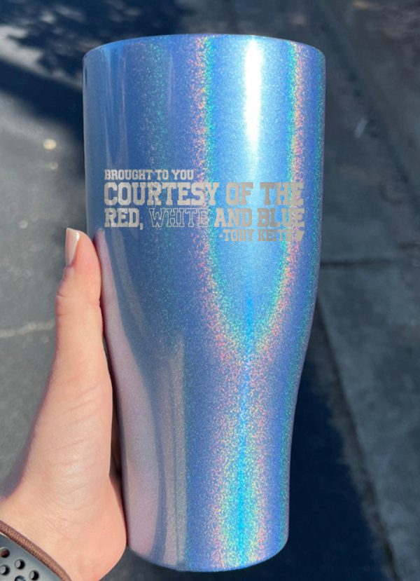 Courtesy Of The Red, White, And Blue Laser Etched Tumbler For Cheap - Image 4