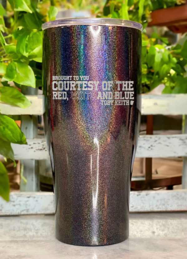 Courtesy Of The Red, White, And Blue Laser Etched Tumbler For Cheap - Image 3