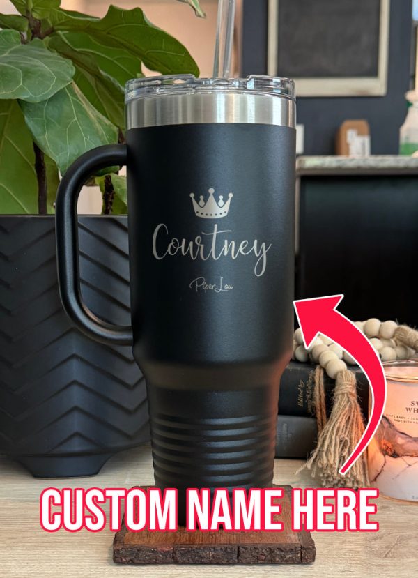 (CUSTOM) Name Crown 40oz Tumbler Hot on Sale - Image 2