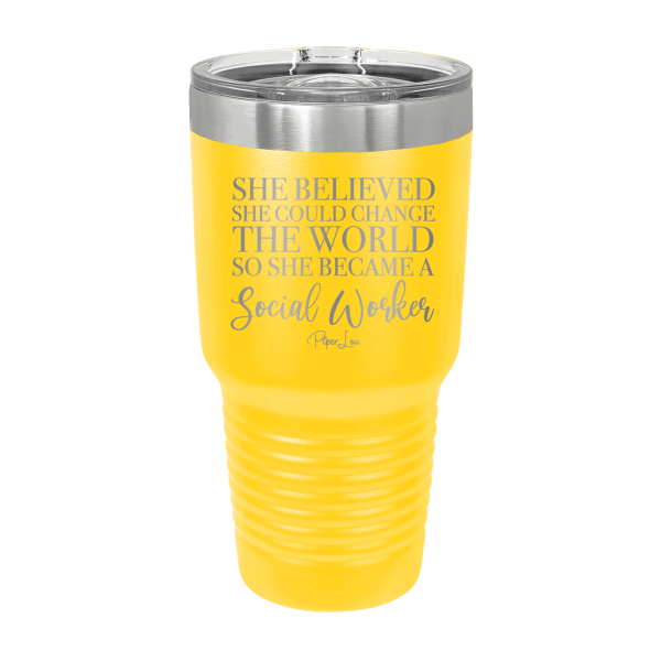 She Became A Social Worker Laser Etched Tumbler Online now - Image 4