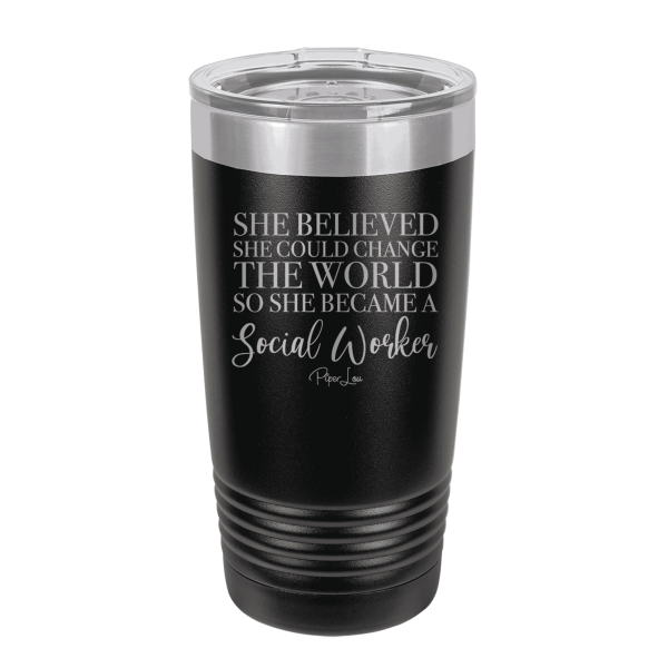 She Became A Social Worker Laser Etched Tumbler Online now - Image 2